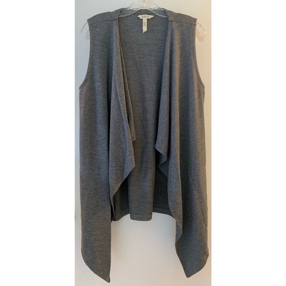 Matilda Jane Count it Out Vest Sleeveless Open Drape Waterfall Cardigan Gray Mdm - Picture 2 of 9